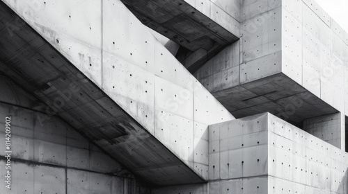 Geometric architecture detail modern concrete structure