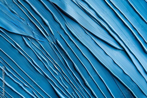 Blue painted wood grain diagonal background.