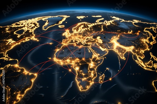 Global Network Connectivity Illustrated with Light © bravissimos