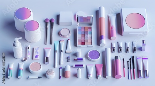 Assorted Cosmetic Products Display, Perfect for Beauty and Skincare Enthusiasts