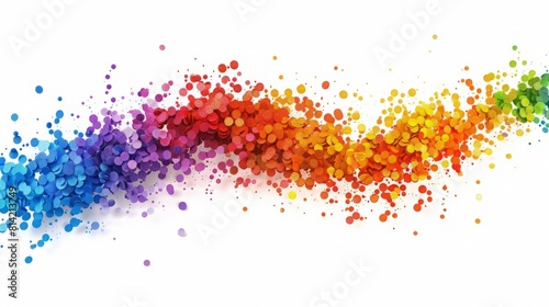 Festive and Colorful Depiction of Multi-Colored Dots Forming an Abstract LGBT Flag  Crafted for Celebrating LGBTQ Day  Isolated on White Background