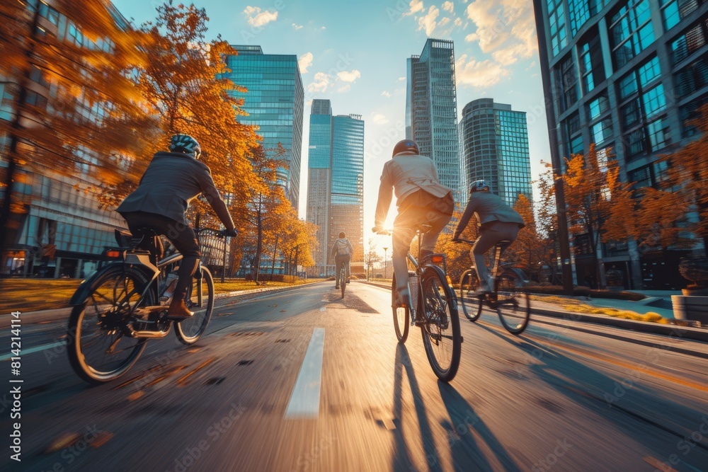 Group of People Riding Bicycles on City Street Group of People Riding Bicycles on City Street