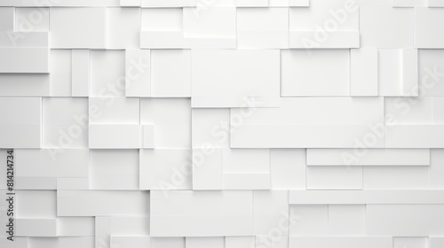 3D white geometric pattern wall.