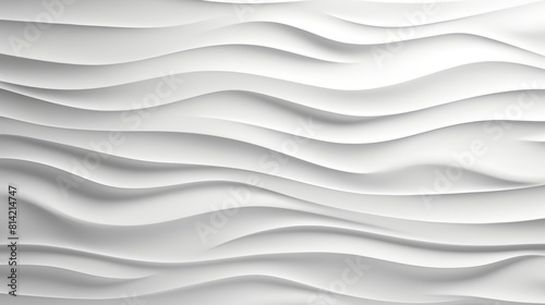 Fototapeta Naklejka Na Ścianę i Meble -  3D white wave pattern wall panel made of gypsum for interior decoration