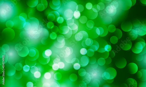 Abstract green light background with bokeh effect. circle blur.