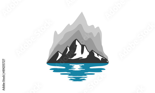 Mountain and sea illustration design vector