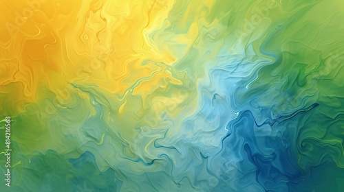Abstract background green and yellow watercolor © Koplexs-Stock