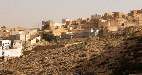 Village Tamezret or Tamazrat in Tunisia. Tamezret is a Tunisian Berber village located southeast of the country