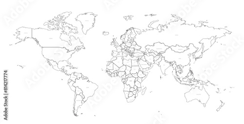 Map of world. an isolated map of the world