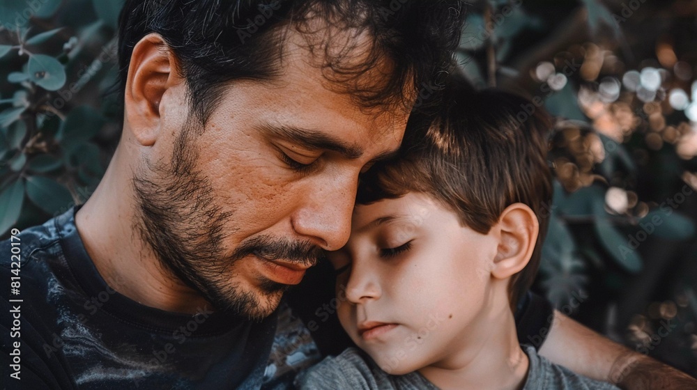 Silent Connection: Father and Son Share a Tender Moment (Deep Bond)