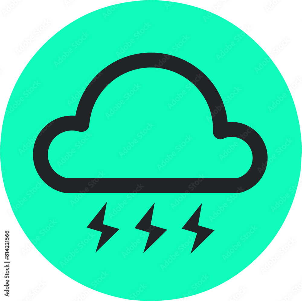 cloud and lightning symbol,bad weather icon isolated green background.simple design cloud and lightning symbol,bad weather icon isolated green background.simple design