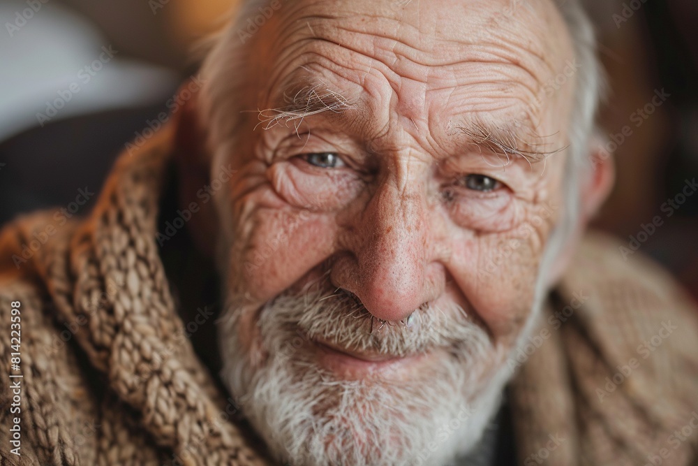 Portrait of an old gray-haired optimistic man Portrait of an old gray-haired optimistic man