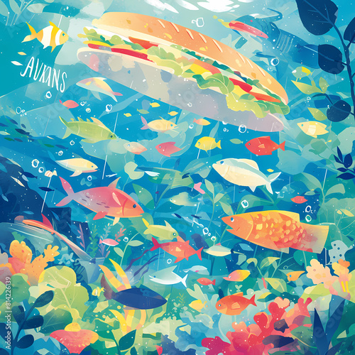 Immerse Yourself in a Magical Underwater Adventure Featuring a School of Adorable Sandwich Fish