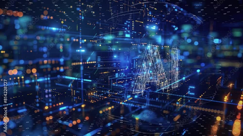 Visionary depiction of AI in an urban tech environment Visionary depiction of AI in an urban tech environment