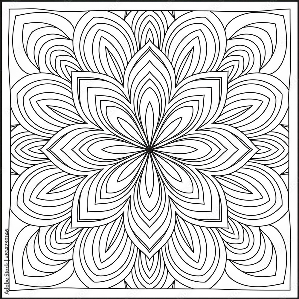 Abstract floral design. A black and white drawing of a flower design Abstract floral design. A black and white drawing of a flower design