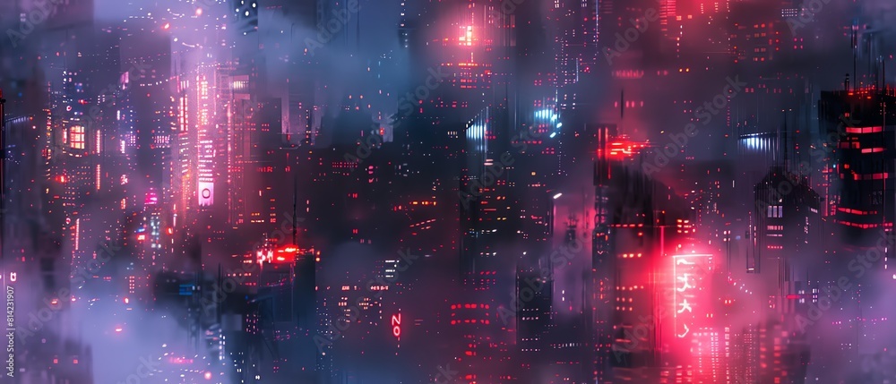 Infuse the cyberpunk dystopia with impressionistic flair from a unique side perspective Play with unexpected camera angles to evoke mystery and a touch of madness