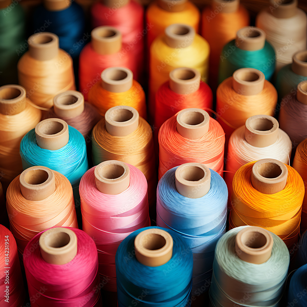 colorful sewing thread top view colorful sewing thread top view