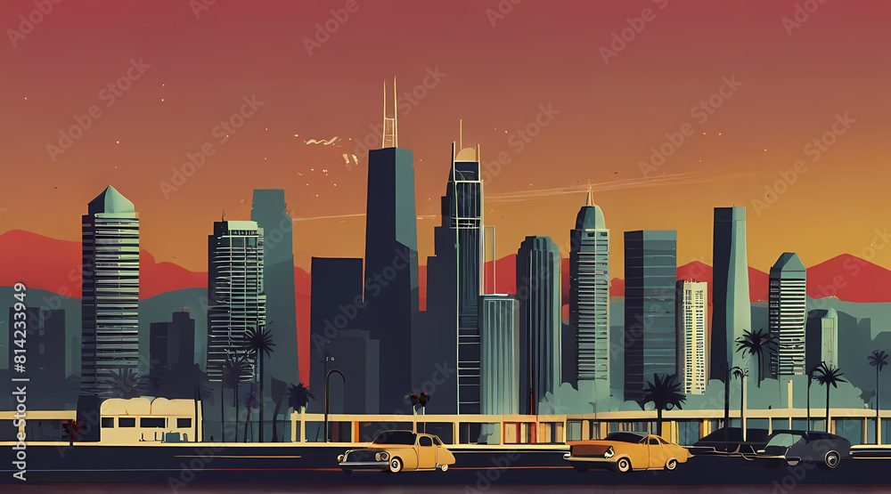 Fototapeta premium California City Theme Background