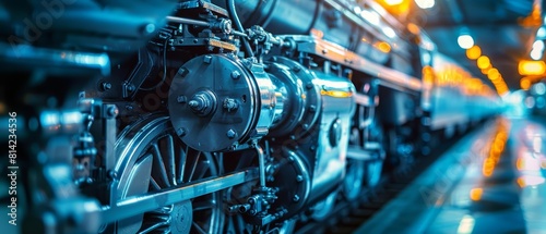 A closeup view of a highspeed train s engine mechanism
