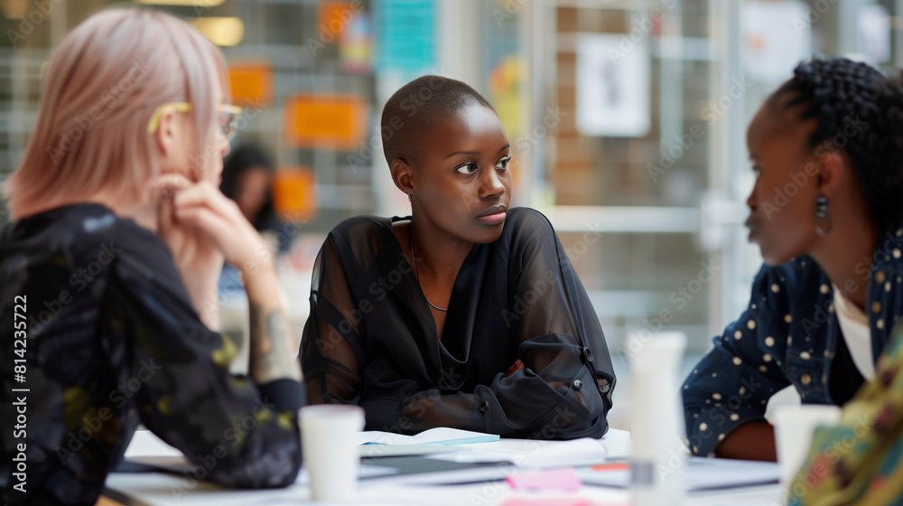Multicultural Women Sharing Ideas Around a Table Multicultural Women Sharing Ideas Around a Table