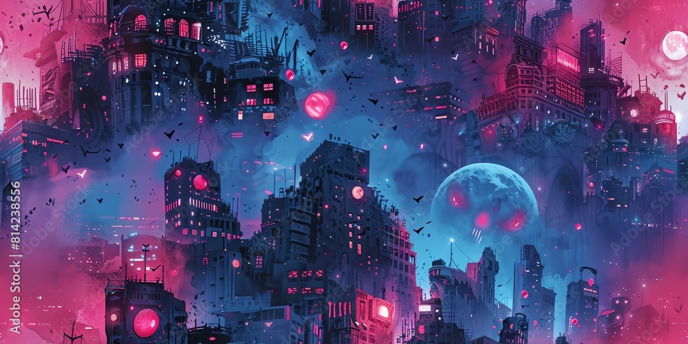 Illustrate an otherworldly Alien Metropolis