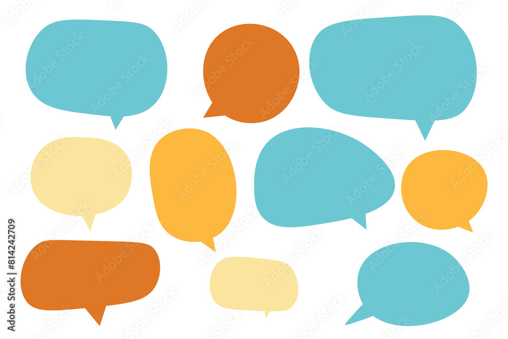 Set speech bubbles on white background. chat box or chat vector square and doodle message or communication icon Cloud speaking for comics and minimal message dialog Set speech bubbles on white background. chat box or chat vector square and doodle message or communication icon Cloud speaking for comics and minimal message dialog