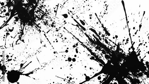 black paint splatter isolated on transparent background