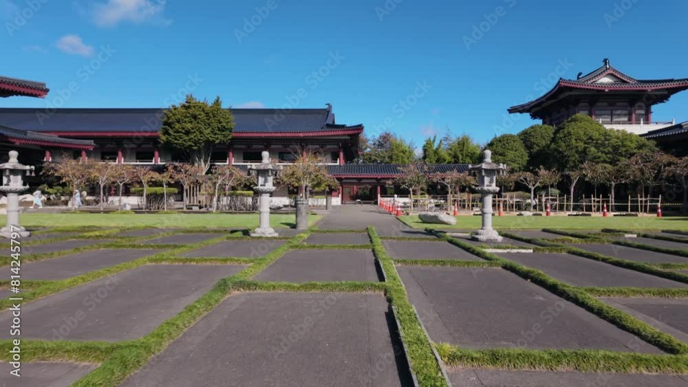Courtyard in the Fo Guang Shan Buddhist Temple, Auckland, New Zealand. 27 April 2024 Courtyard in the Fo Guang Shan Buddhist Temple, Auckland, New Zealand. 27 April 2024