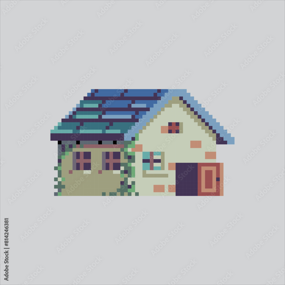 Pixel art illustration House. Pixelated Home. House Home Building ...