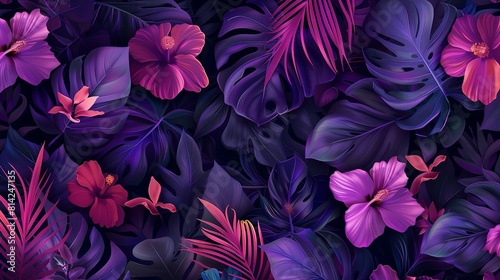 Botanical plants purple ambience wallpaper botanical