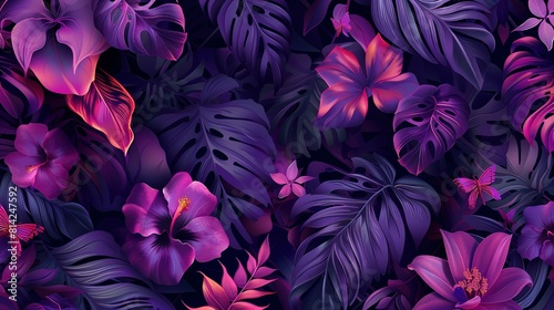 Botanical plants purple ambience wallpaper botanical