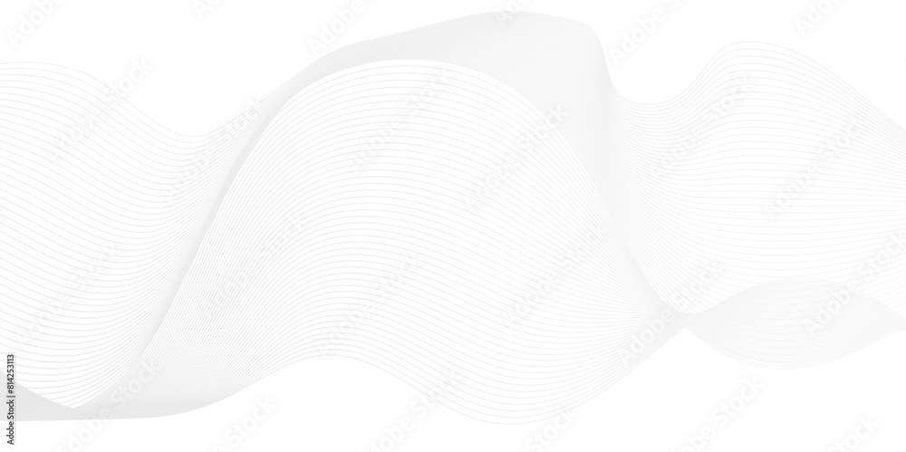 Vector abstract white digital blend wave lines technology background. Modern minimal gradient white flowing wave lines and glowing moving lines. Futuristic technology and sound wave lines background.