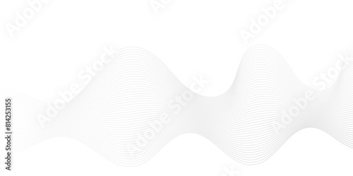 Vector abstract white digital blend wave lines technology background. Modern minimal gradient white flowing wave lines and glowing moving lines. Futuristic technology and sound wave lines background.