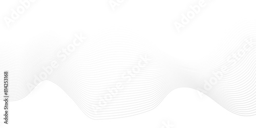 Vector abstract white digital blend wave lines technology background. Modern minimal gradient white flowing wave lines and glowing moving lines. Futuristic technology and sound wave lines background.