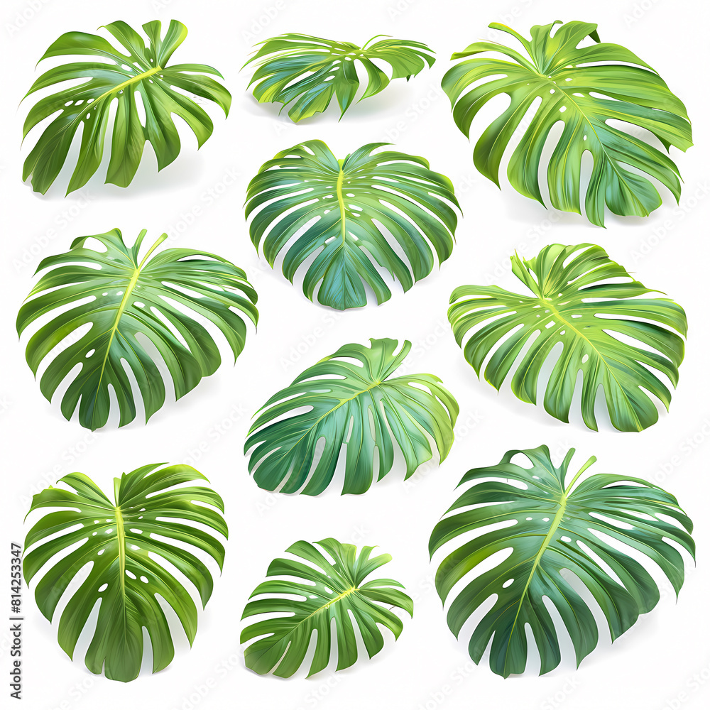 Energize Your Visuals with a Vibrant Collection of Monstera Plant Elements in ISO for Fresh and Natural Aesthetics