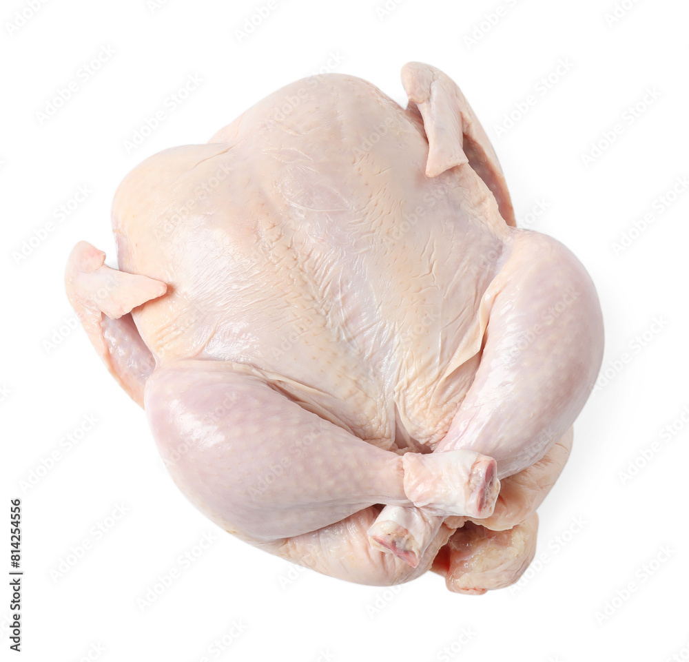 Fresh raw chicken isolated on white, top view Fresh raw chicken isolated on white, top view