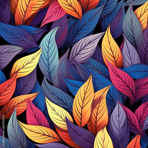 Abstract colorful Leaves pattern background