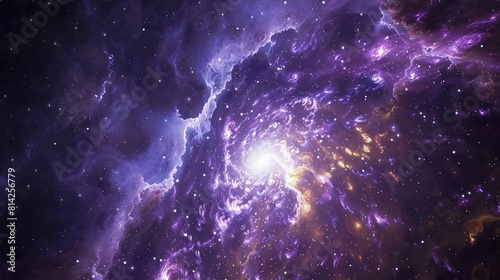 Colorful space galaxy cloud nebula. Stary night cosmos. Purple Universe science astronomy. Supernova wallpaper background