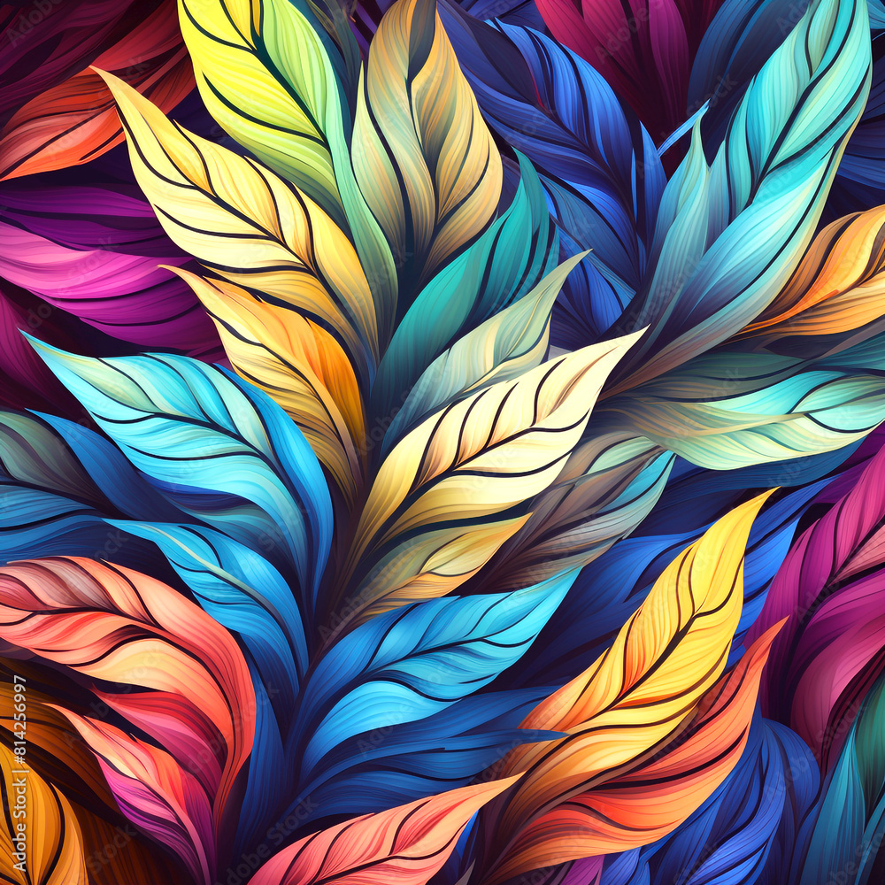 Abstract colorful Leaves pattern background Abstract colorful Leaves pattern background