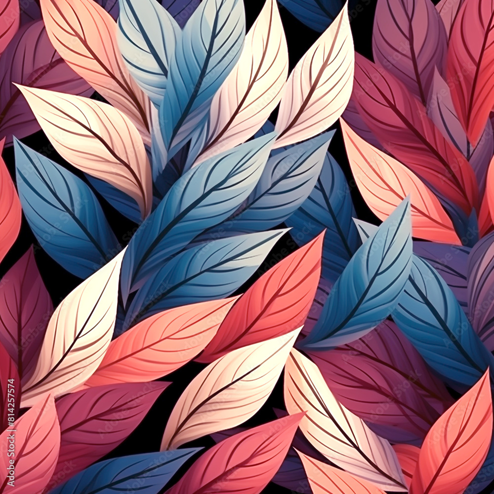 Abstract colorful Leaves pattern background