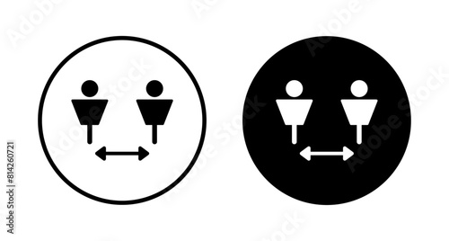 Social distancing icon vector isolated on white background. Keep distance sign. Coronavirus. Social Distancing and Self Quarantine.