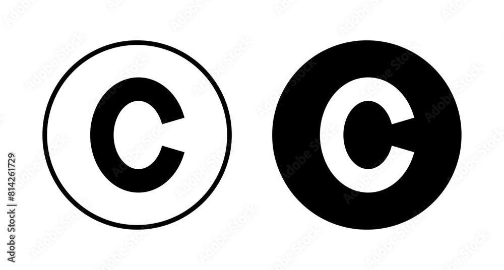 Copyright icon vector isolated on white background. copyright symbols Copyright icon vector isolated on white background. copyright symbols