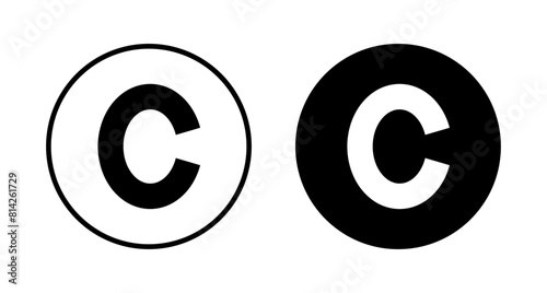 Copyright icon vector isolated on white background. copyright symbols