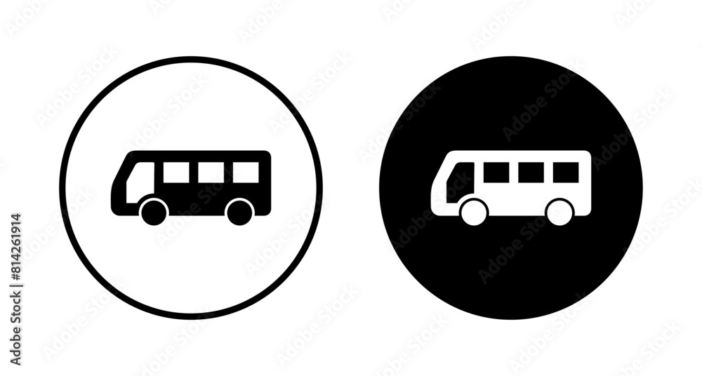 Bus Icon vector isolated on white background. Black bus vector icon Bus Icon vector isolated on white background. Black bus vector icon