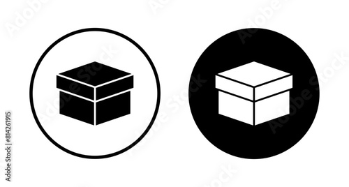 Box icon vector isolated on white background. Cardboard box, packaging open. Box vector icon