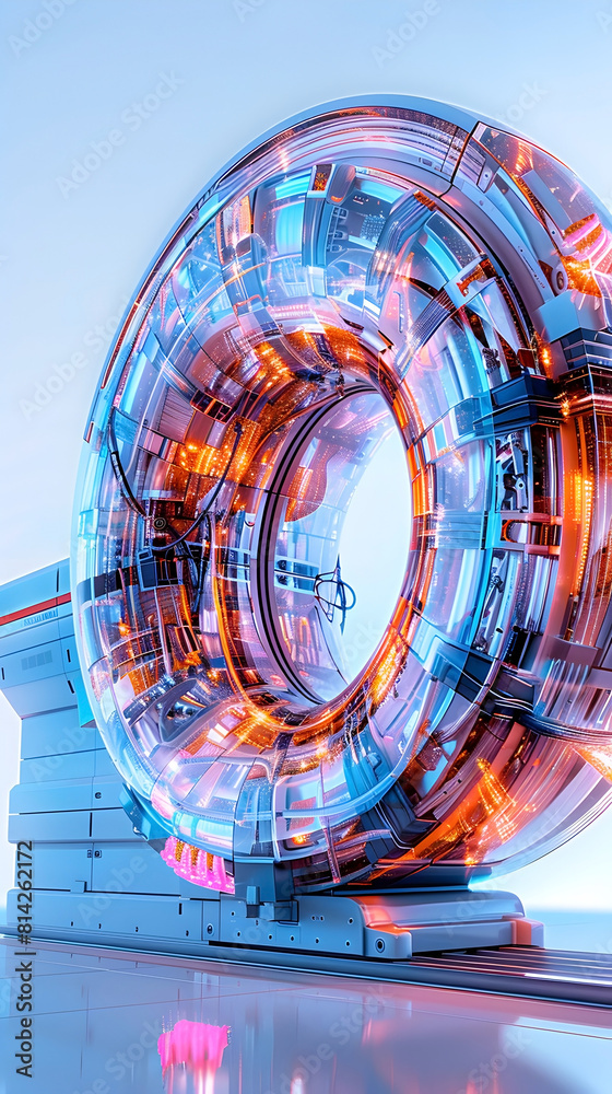 Obraz premium Innovative Oncological Treatment Approaches with Linear Accelerator 3D Render in Cinematic Photographic Style