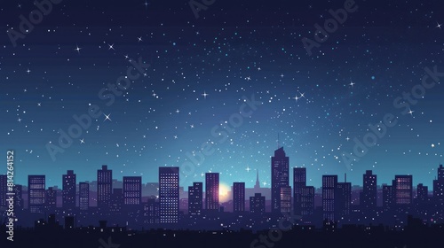 city ​​line with night sky