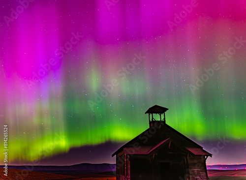 Northern Lights over an Abandoned Schoolhouse  2