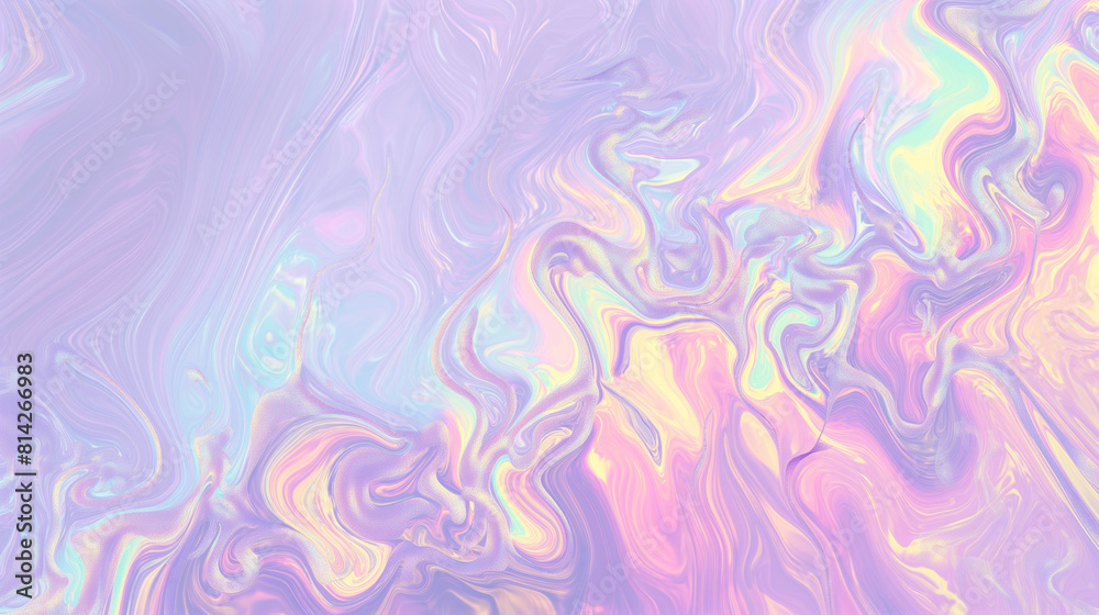 Pastel Iridescent Swirls, Abstract Fluid Art
