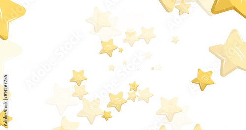 Image of stars falling over white background
